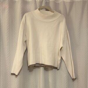 Maeve Elegant Cream Sweater with Gold Detail
